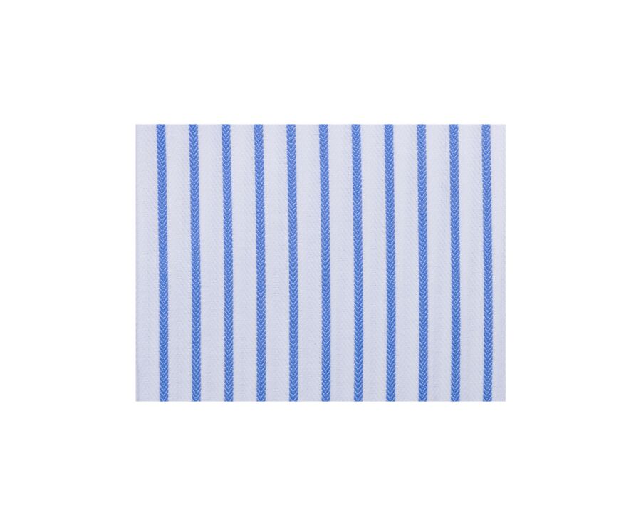 Chemise homme blanches à rayures bleues - LÉONEL