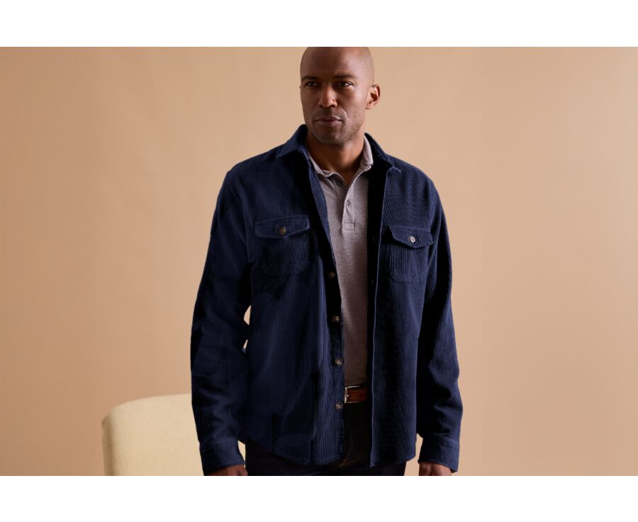Surchemise en velours Navy - VICTORIN