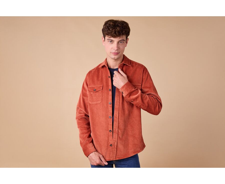 Surchemise en velours - Mandarine - VICTORIN
