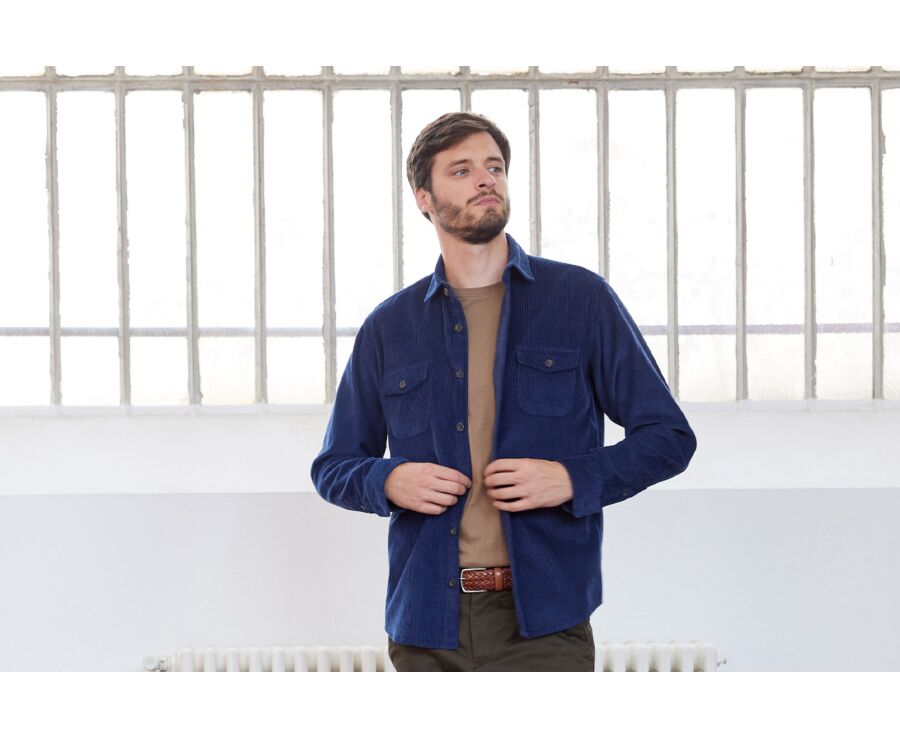 Surchemise en velours Indigo - VICTORIN