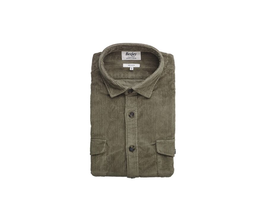 Surchemise en velours Vert Army - VICTORIN