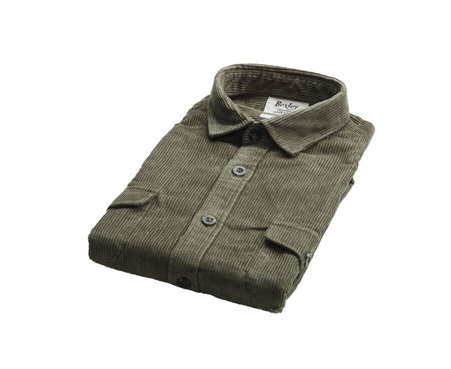 Surchemise en velours Vert Army - VICTORIN