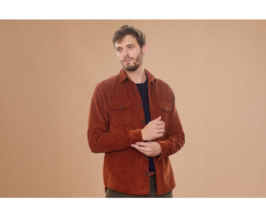 Surchemise en velours Rouille - VICTORIN