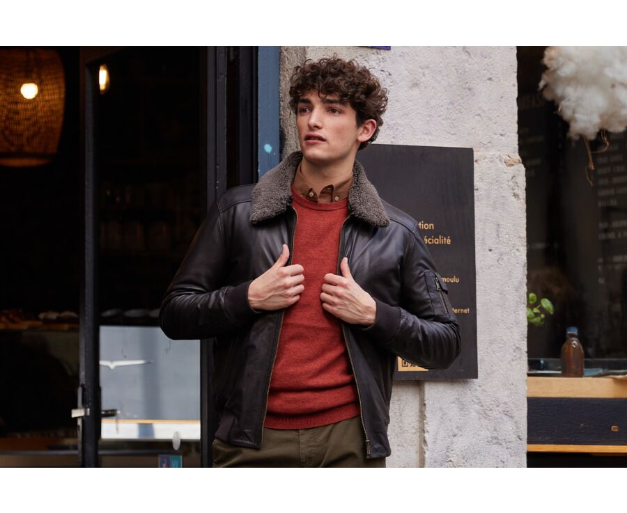 Blouson aviateur homme Chocolat - EVERETT II