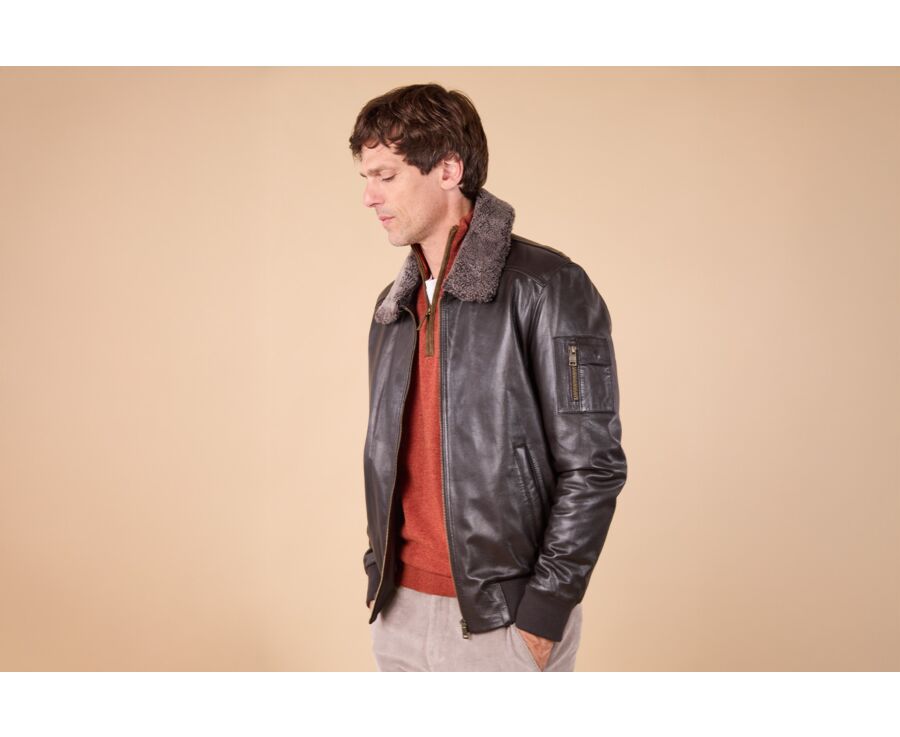 Blouson aviateur homme Chocolat - EVERETT II