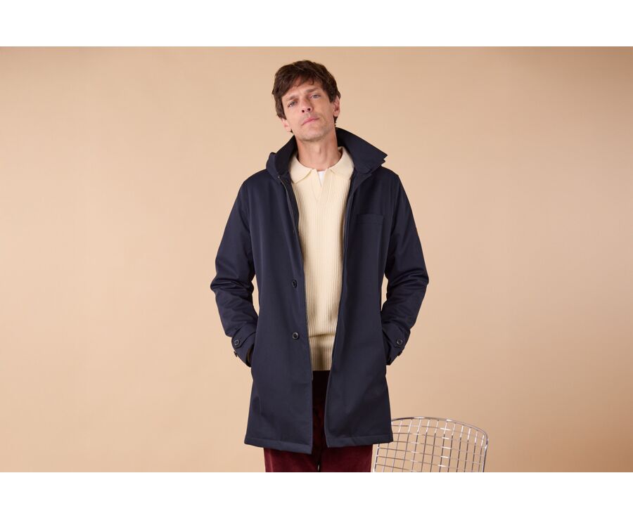 Trench matelassé homme Navy foncé  - AURESTILDE