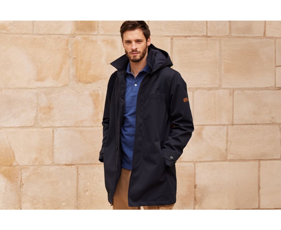 Trench homme Navy foncé matelassé - AURESTILDE