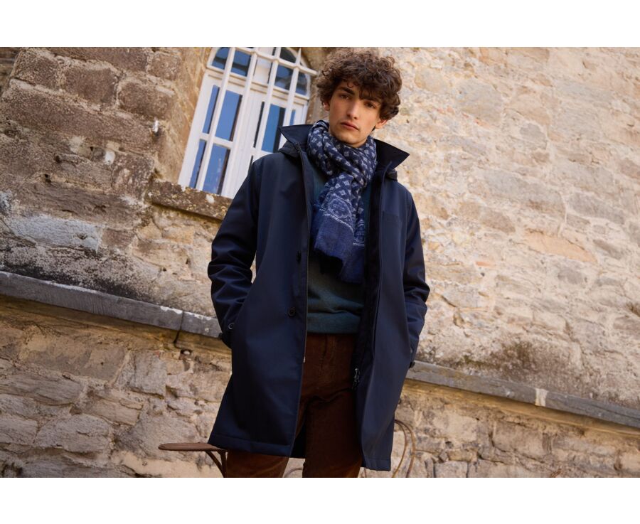 Trench matelassé homme Navy foncé  - AURESTILDE