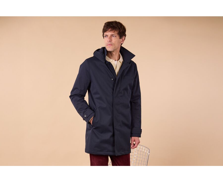 Trench matelassé homme Navy foncé  - AURESTILDE