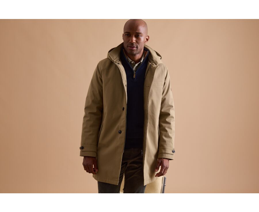 Trench matelassé homme Beige Foncé  - AURESTILDE