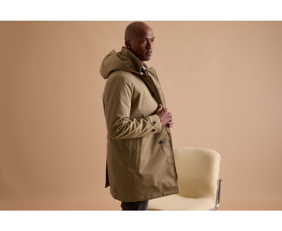 Trench matelassé homme Beige Foncé  - AURESTILDE
