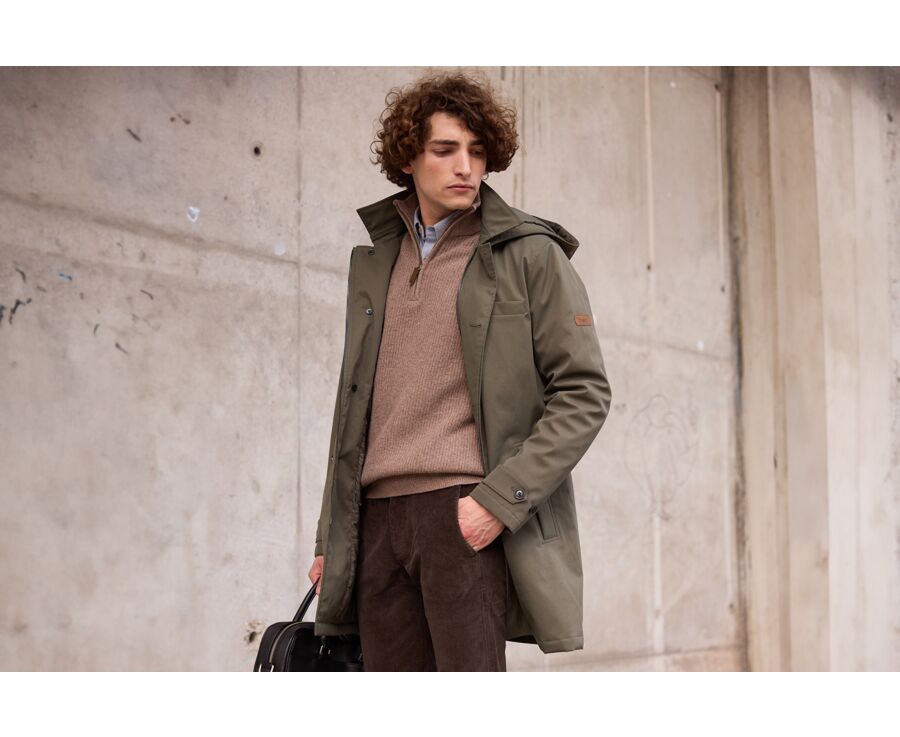 Trench matelassé homme Vert foncé  - AURESTILDE