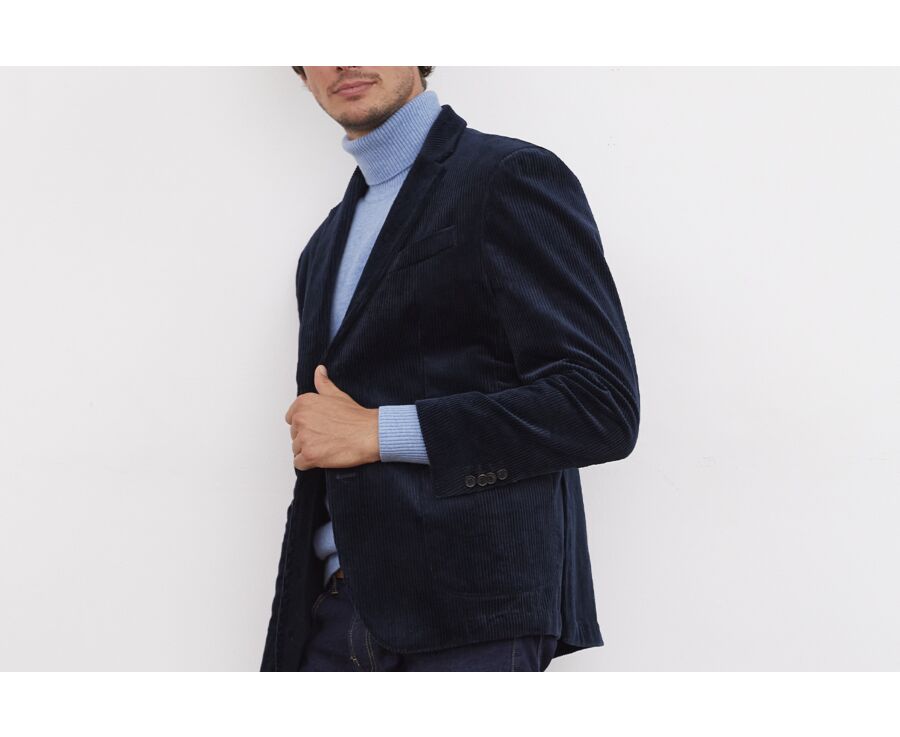 Blazer velours homme Marine - LÉANDRUS