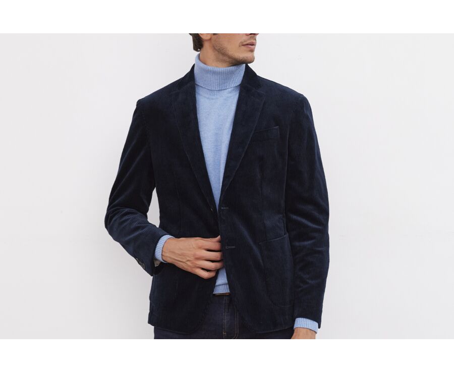 Blazer velours homme Marine - LÉANDRUS