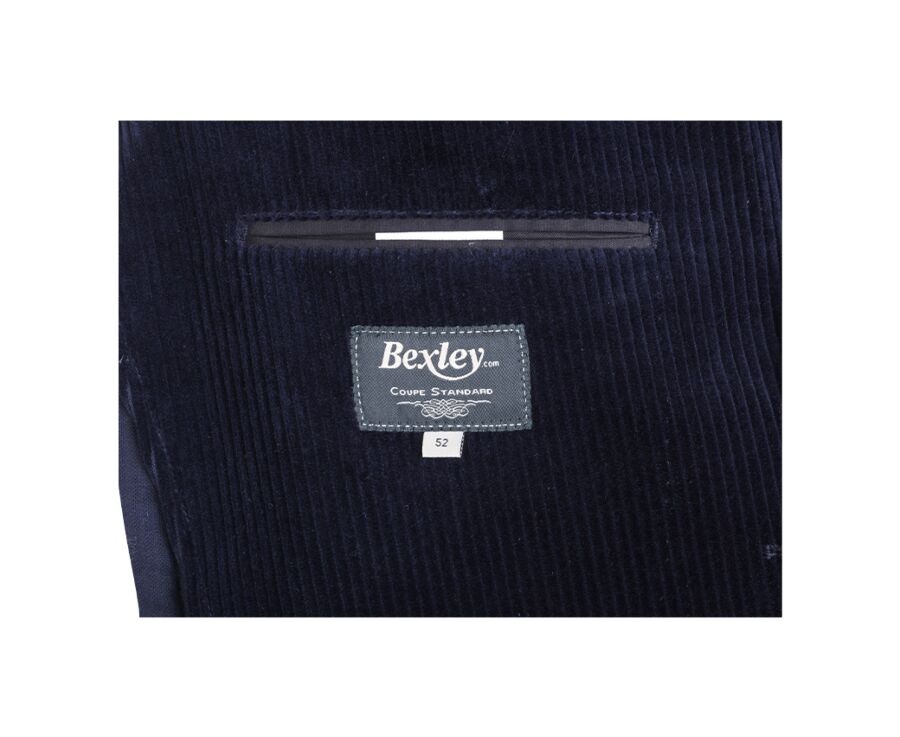 Blazer velours homme Marine - LÉANDRUS