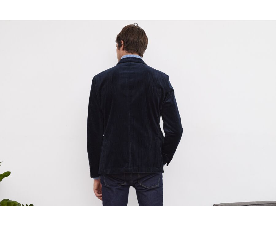 Blazer velours homme Marine - LÉANDRUS