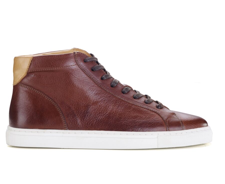 Sneakers montantes homme Chocolat Patiné - THORNLEA