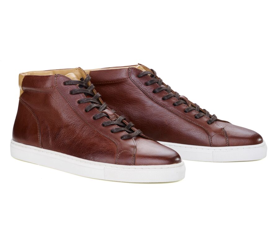 Sneakers montantes homme Chocolat Patiné - THORNLEA