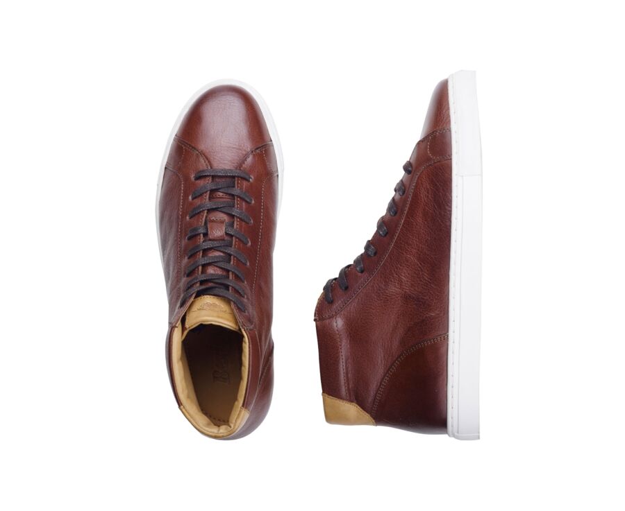 Sneakers montantes homme Chocolat Patiné - THORNLEA