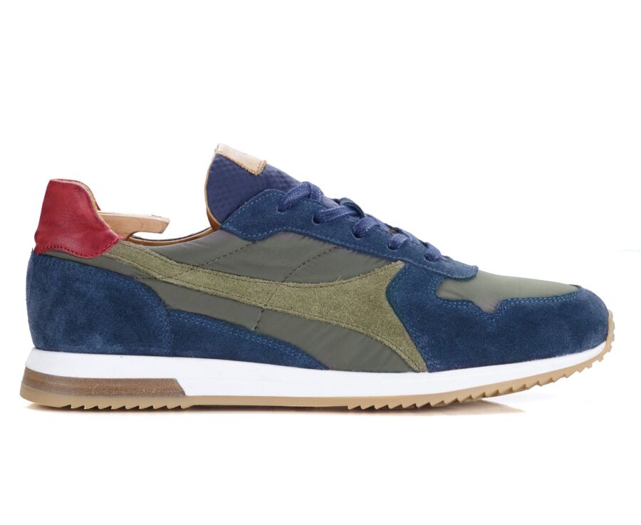 Sneakers homme Velours Navy et kaki - BOLWARRA