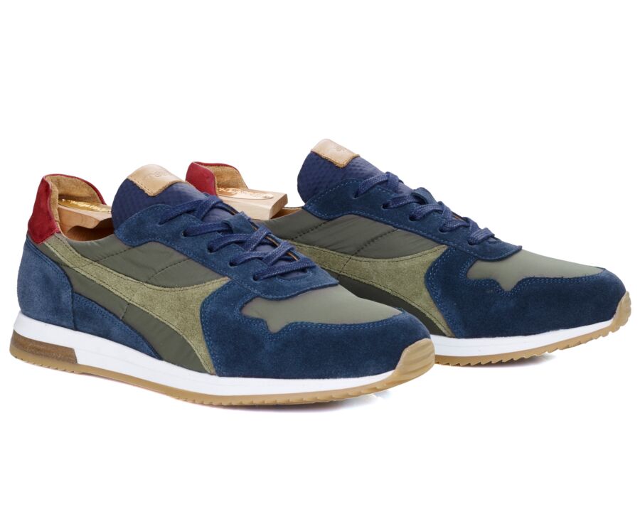 Sneakers homme Velours Navy et kaki - BOLWARRA