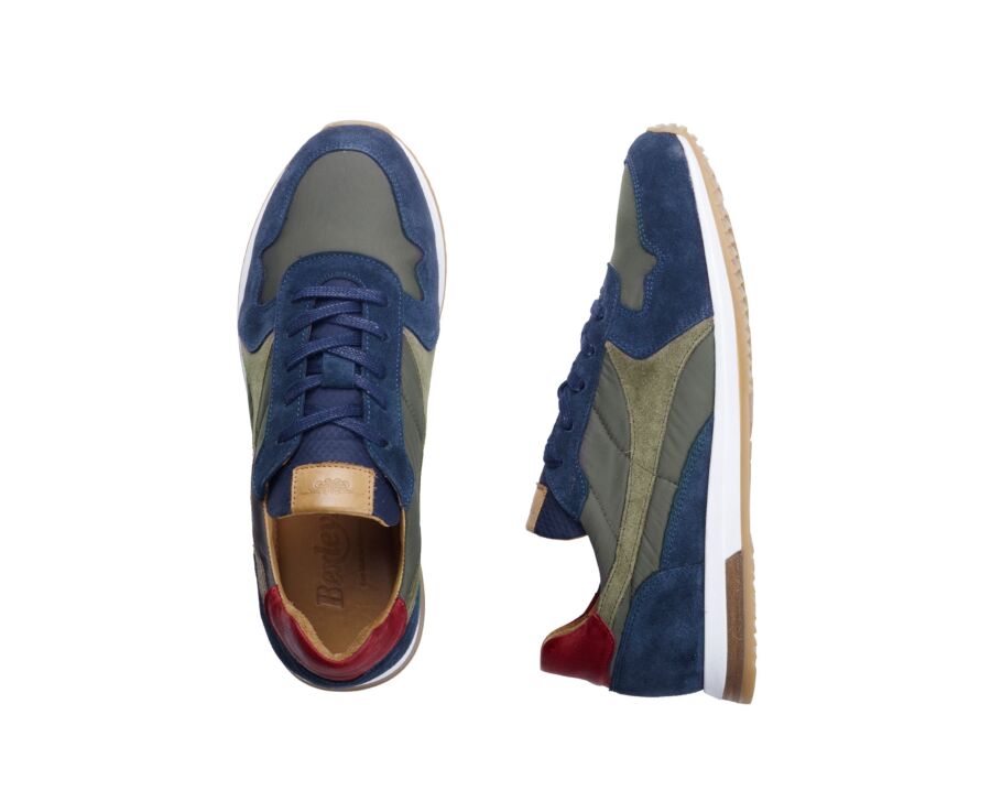 Sneakers homme Velours Navy et kaki - BOLWARRA