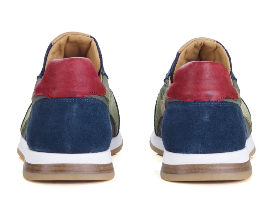 Sneakers homme Velours Navy et kaki - BOLWARRA