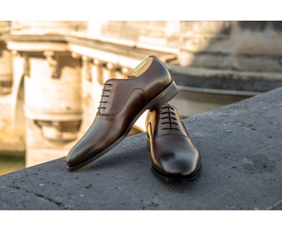 Richelieu homme Chocolat Patiné semelle cuir - WAYFORD