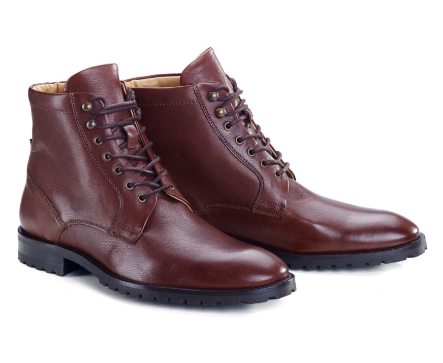Boots cuir homme Chocolat Patiné - BARDFIELD