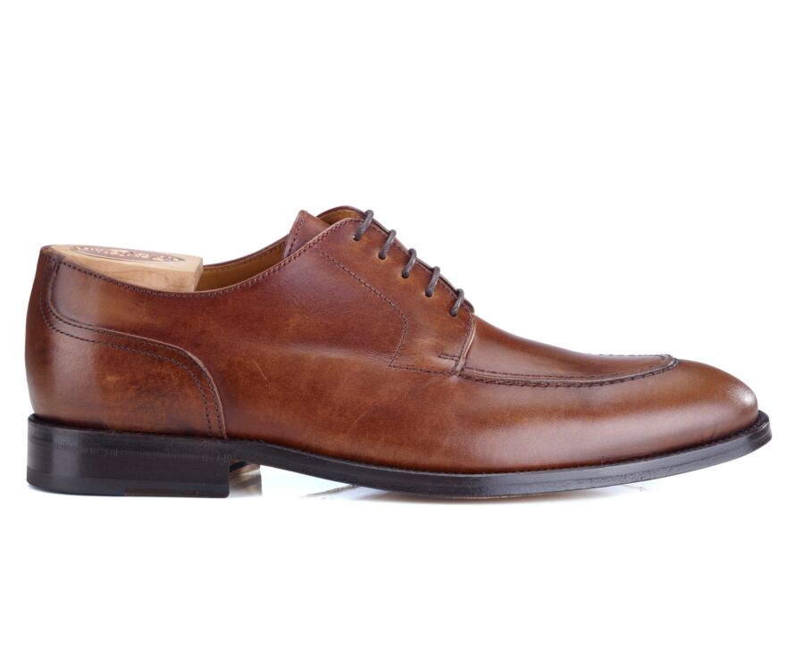 Derbies Cognac patiné homme semelle cuir - STOCKWOOD