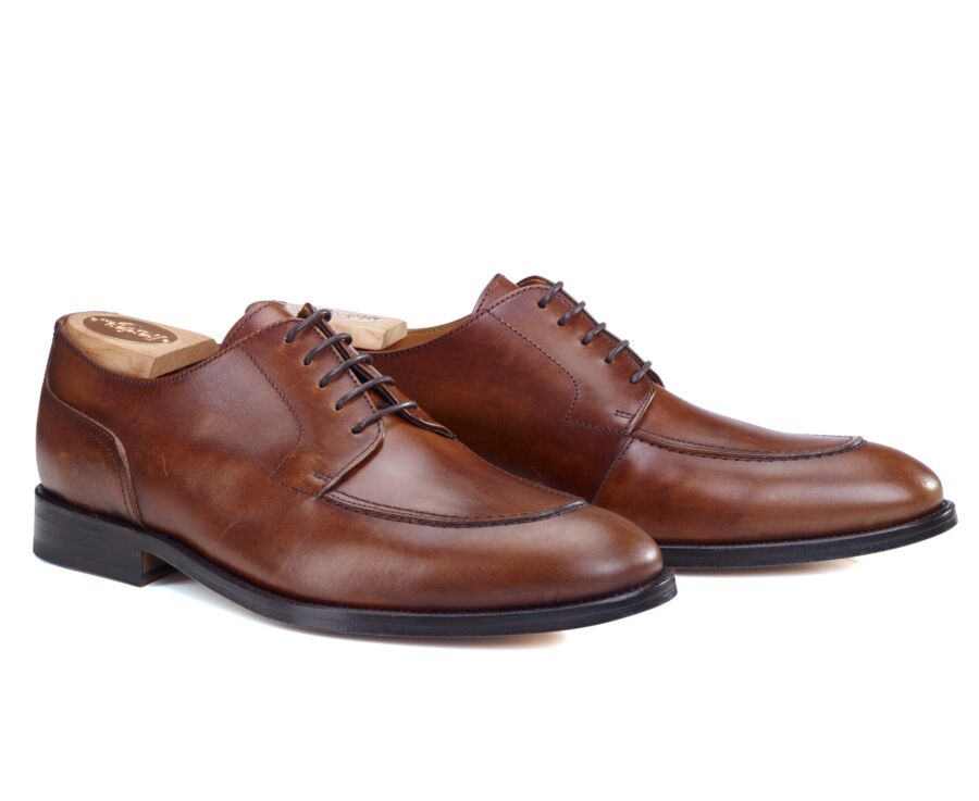 Derbies Cognac patiné homme semelle cuir - STOCKWOOD