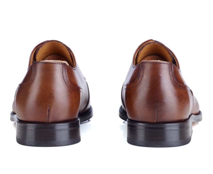 Derbies Cognac patiné homme semelle cuir - STOCKWOOD