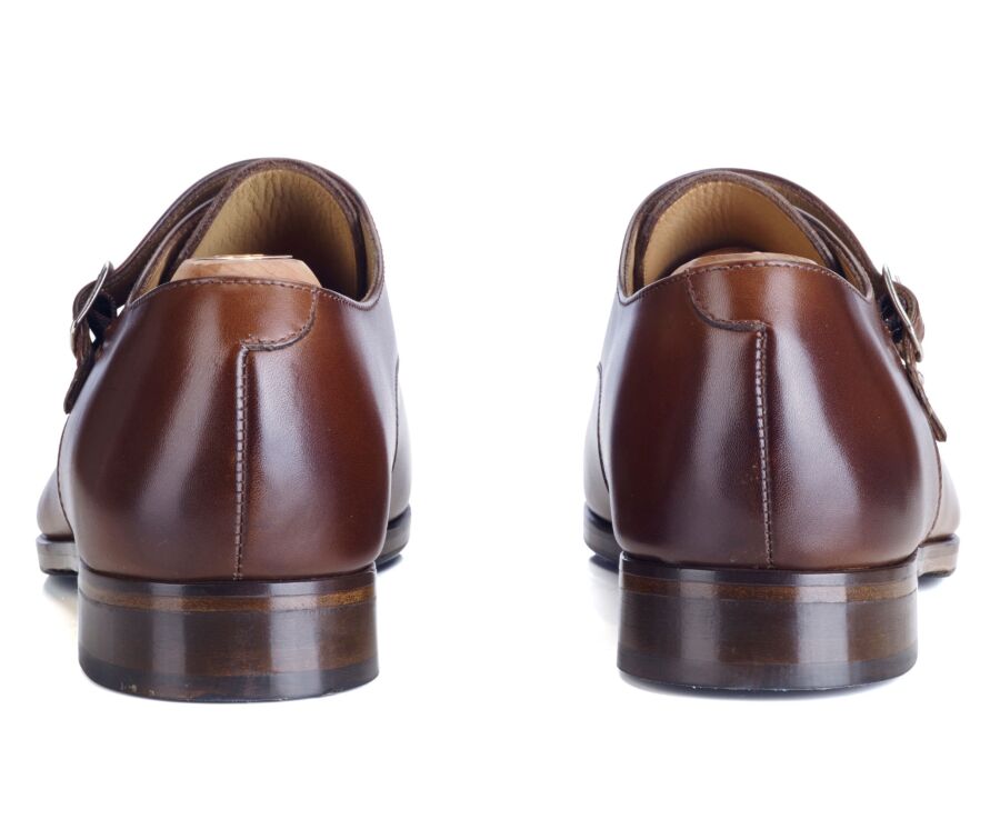 Chaussures homme double boucle Châtaigne avec patin - GRESHEY PATIN