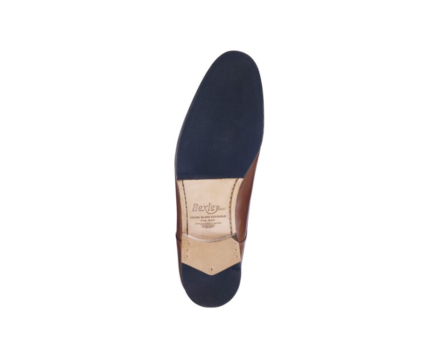 Chaussures homme double boucle Châtaigne avec patin - GRESHEY PATIN