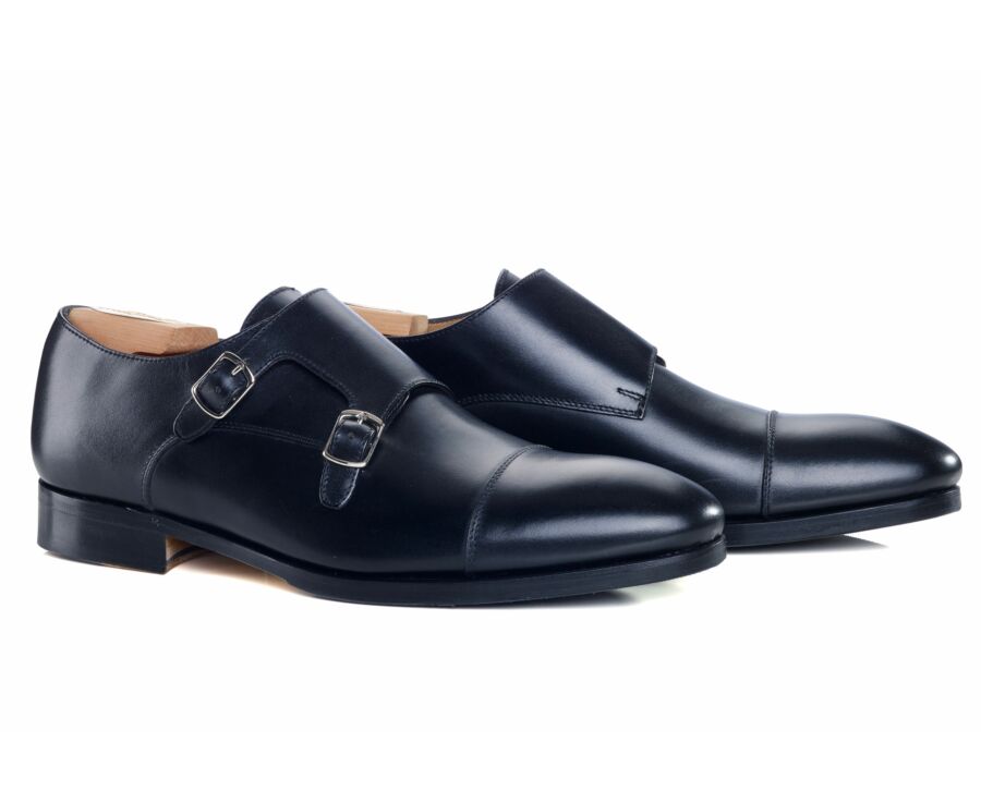 Chaussures homme double boucle noir avec patin - GRESHEY PATIN