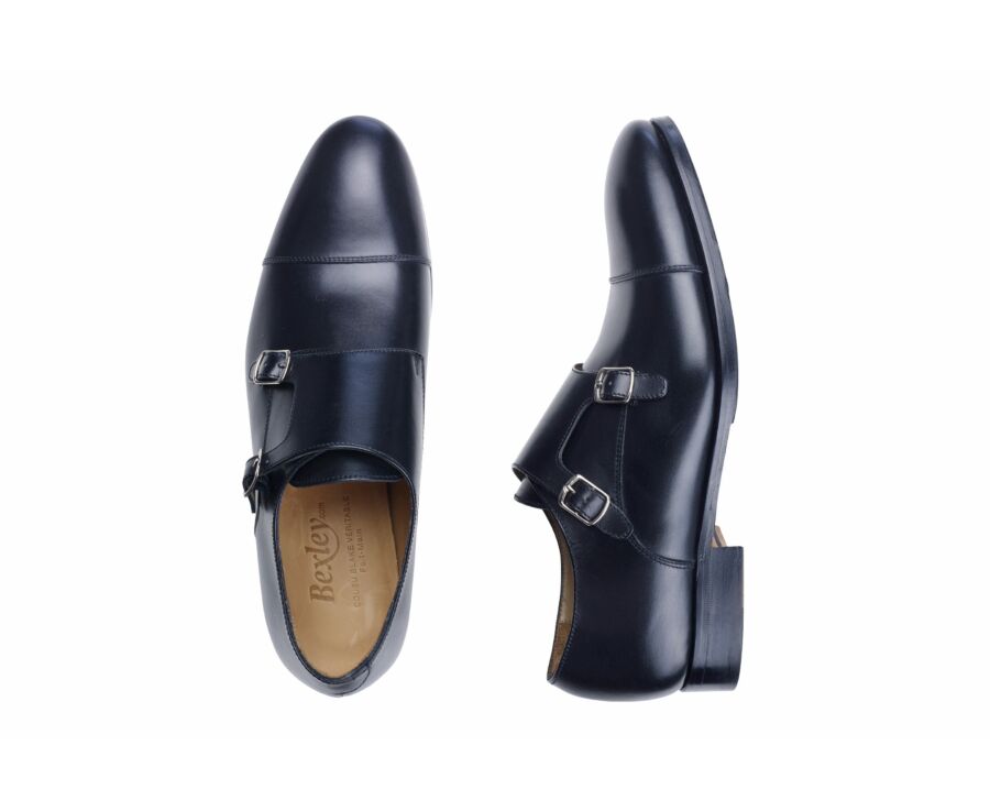Chaussures homme double boucle noir avec patin - GRESHEY PATIN