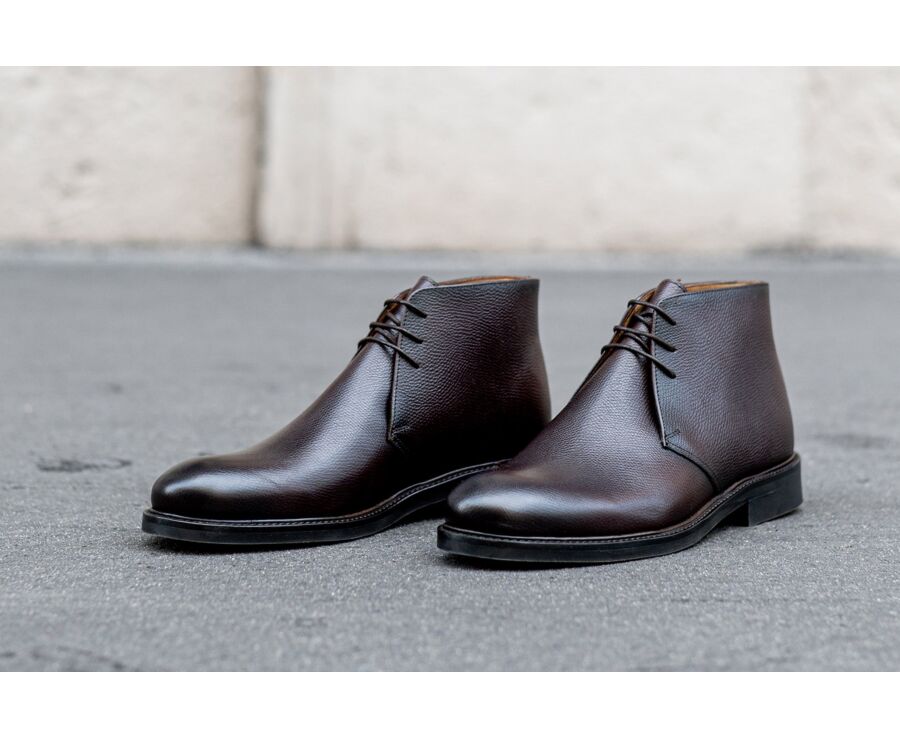 Low boots homme Chocolat grainé - GREENWICH GOMME CITY II