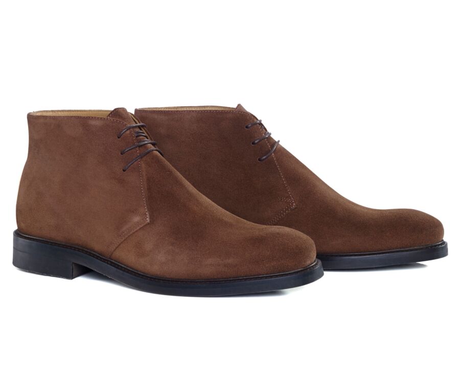 Low boots homme Velours Havane - GREENWICH GOMME CITY II