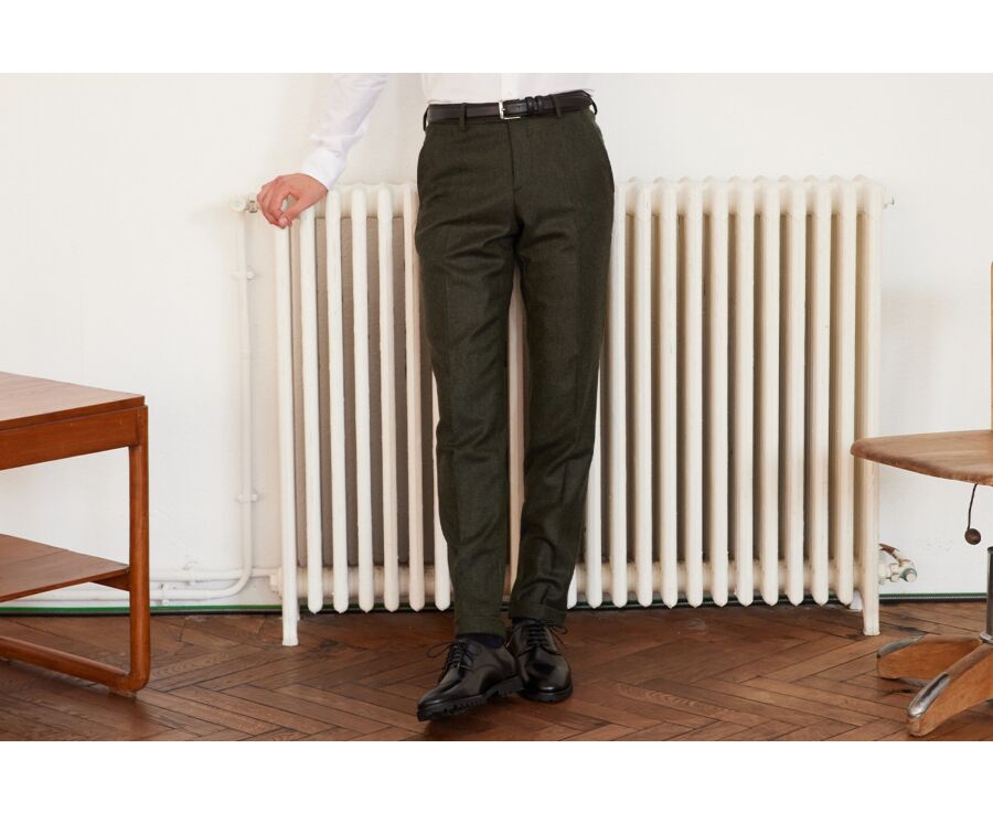 Pantalon habillé homme Chevron Vert Foncé - LELIAN