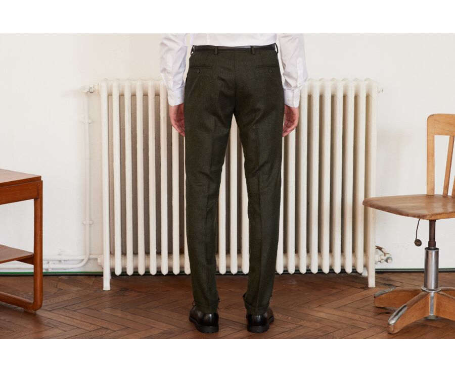 Pantalon habillé homme Chevron Vert Foncé - LELIAN