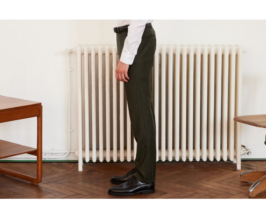 Pantalon habillé homme Chevron Vert Foncé - LELIAN