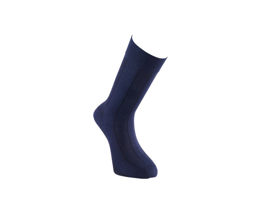 Chaussettes homme épaisses coton rayures chevrons Marine