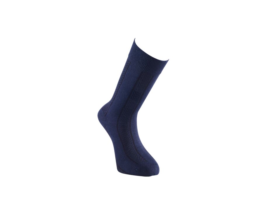 Chaussettes homme épaisses coton rayures chevrons Marine
