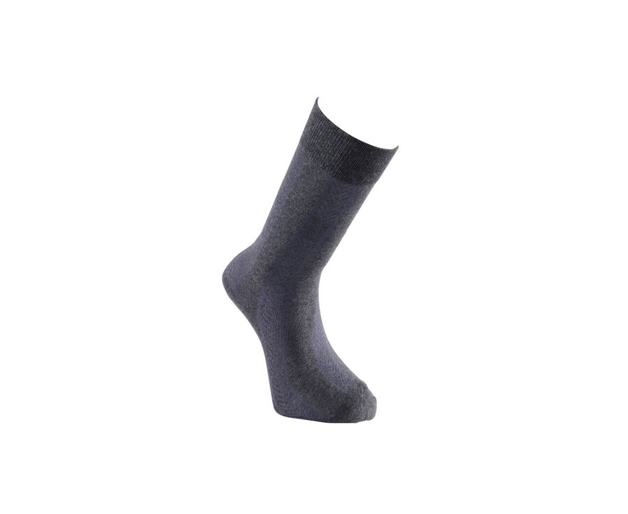 Chaussettes homme épaisses coton rayures Gris anthracite