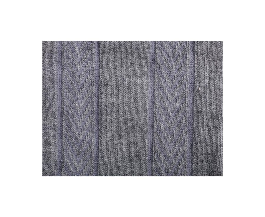Chaussettes homme épaisses coton rayures Gris Chiné