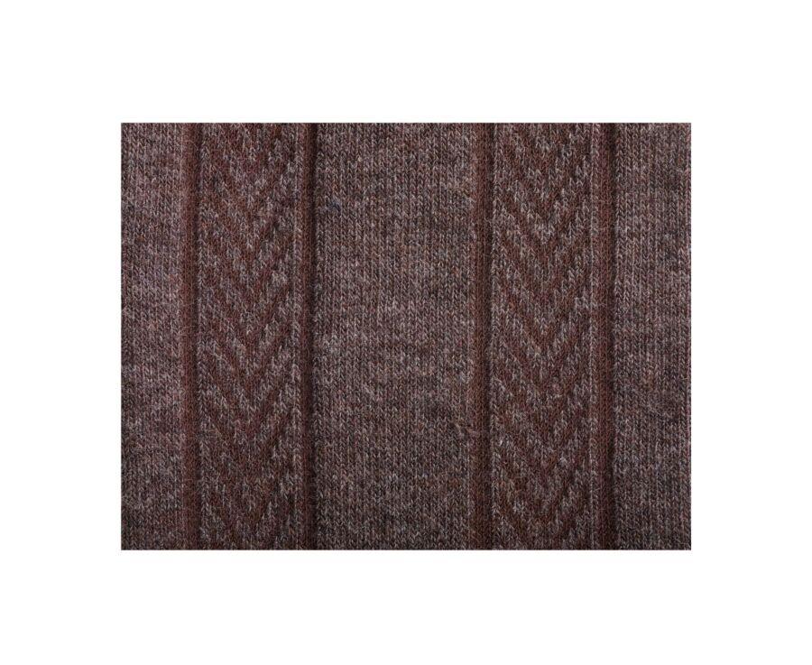 Chaussettes homme épaisses coton rayures Chocolat Chiné