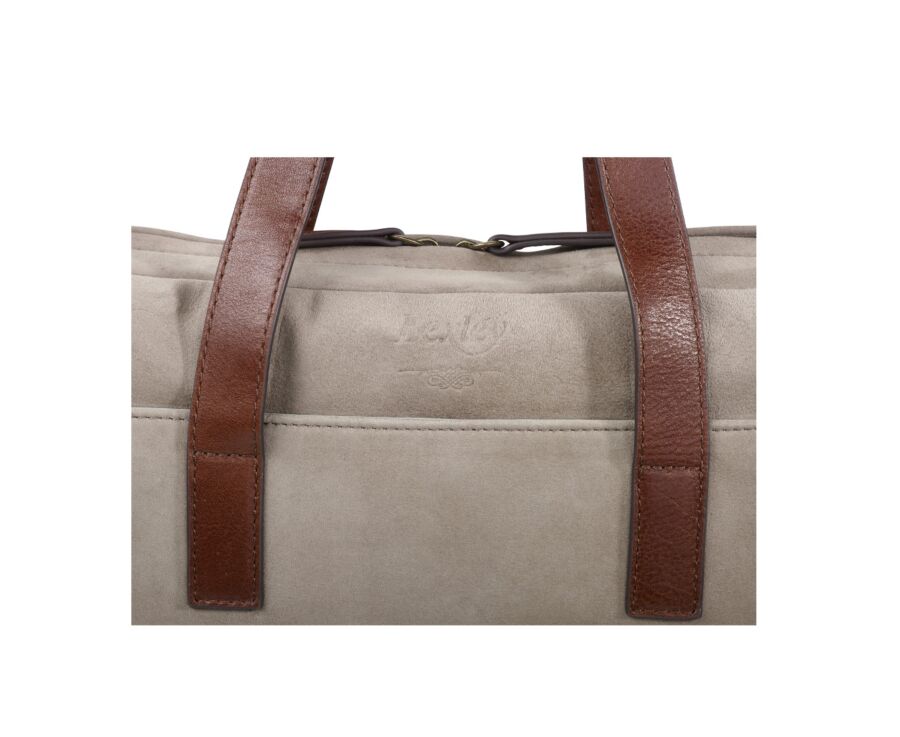 Cartable en velours taupe - HARWINTON
