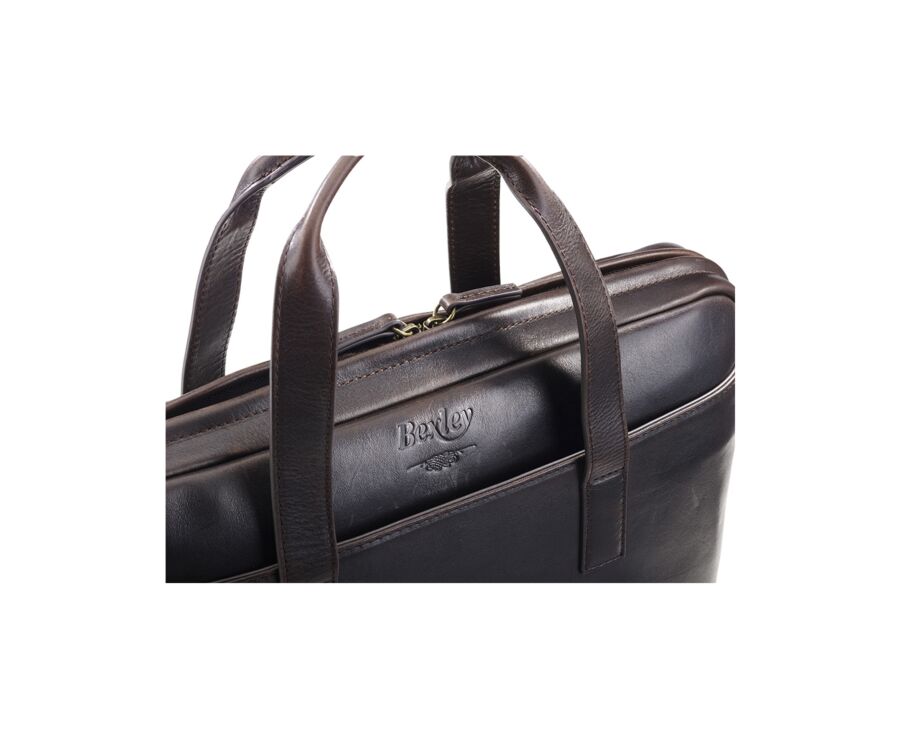 Cartable en cuir Chocolat Foncé - HARWINTON