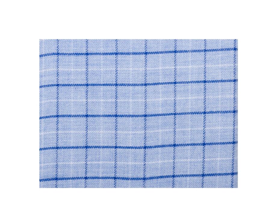 Chemise bleue twill à carreaux - Poche poitrine - BENETTH