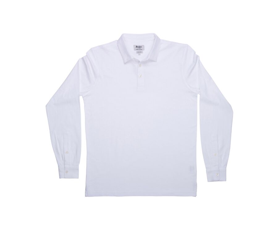 Polo manches longues homme Blanc - AIDEN ML